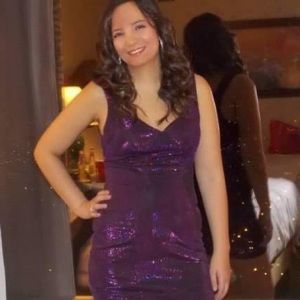 Purple / sparkly special occasion dress in size medium